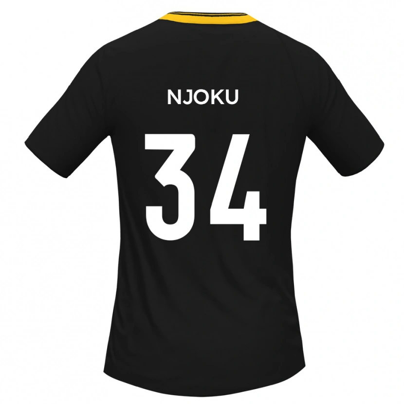 Danxen Damen Brandon Njoku #34 Schwarz Gelb Auswärtstrikot Trikot 2025/26 T-Shirt Österreich