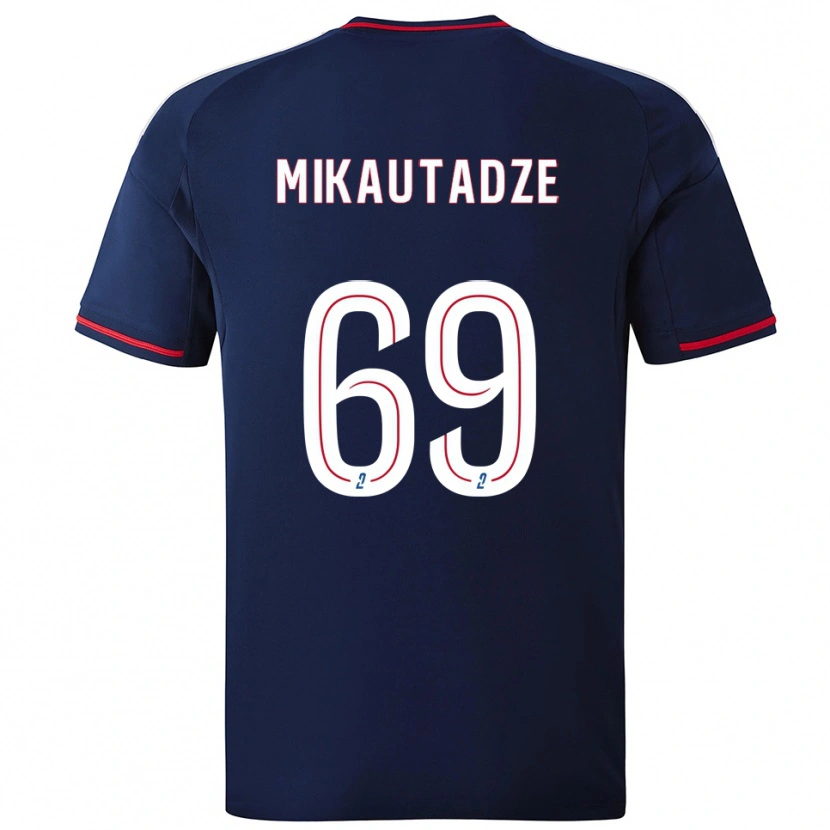 Danxen Damen Georges Mikautadze #69 Marine Rot Auswärtstrikot Trikot 2025/26 T-Shirt Österreich