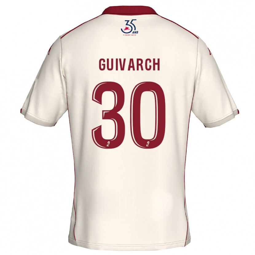 Danxen Damen Théo Guivarch #30 Weiß Burgunder Auswärtstrikot Trikot 2025/26 T-Shirt Österreich