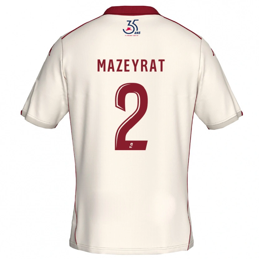 Danxen Damen Gabin Mazeyrat #2 Weiß Burgunder Auswärtstrikot Trikot 2025/26 T-Shirt Österreich