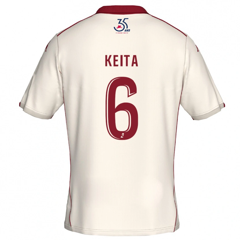 Danxen Damen Habib Keïta #6 Weiß Burgunder Auswärtstrikot Trikot 2025/26 T-Shirt Österreich