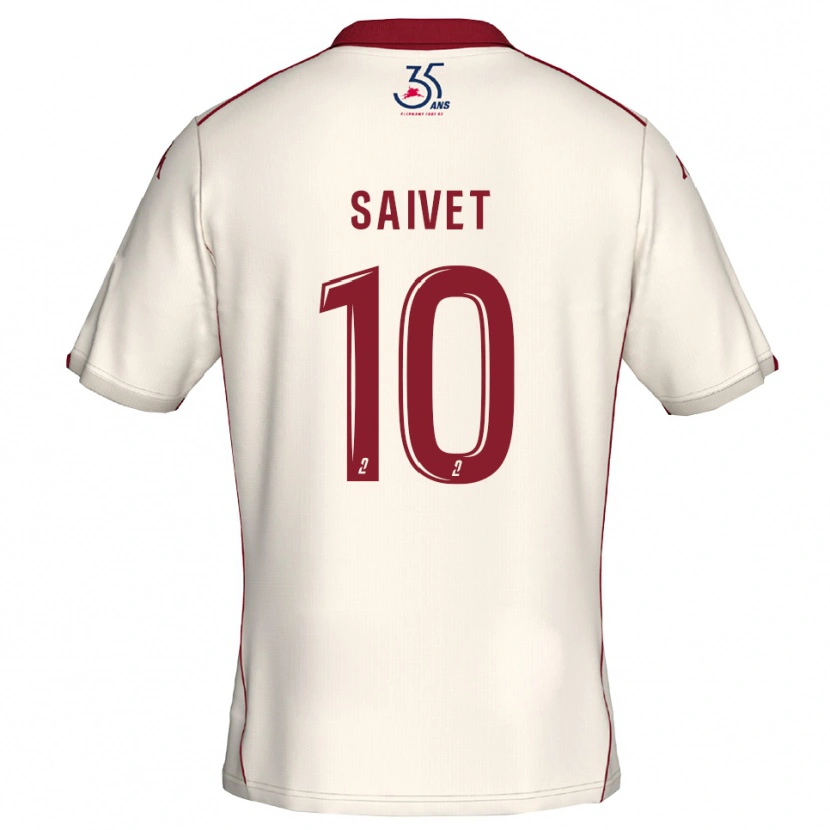 Danxen Damen Henri Saivet #10 Weiß Burgunder Auswärtstrikot Trikot 2025/26 T-Shirt Österreich