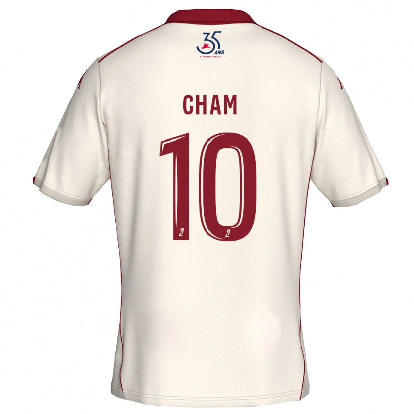 Danxen Damen Muhammed Cham #10 Weiß Burgunder Auswärtstrikot Trikot 2025/26 T-Shirt Österreich