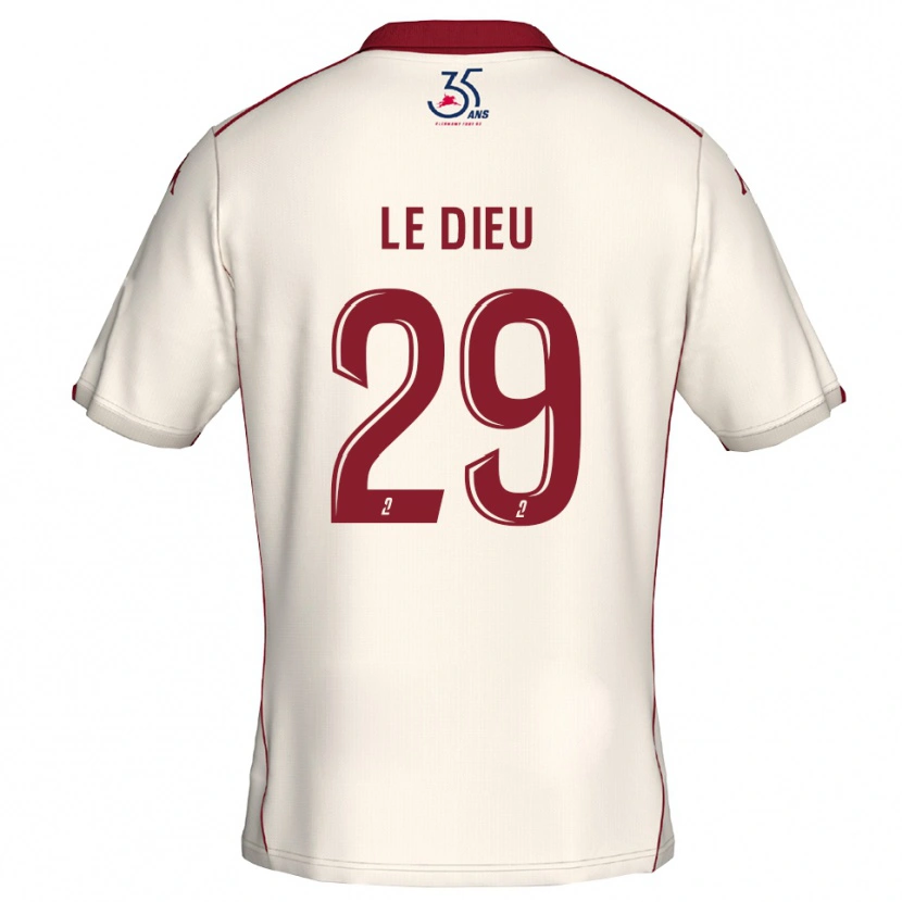 Danxen Damen Flavie Le Dieu #29 Weiß Burgunder Auswärtstrikot Trikot 2025/26 T-Shirt Österreich