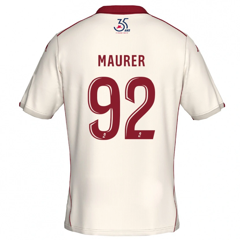 Danxen Damen Aïman Maurer #92 Weiß Burgunder Auswärtstrikot Trikot 2025/26 T-Shirt Österreich