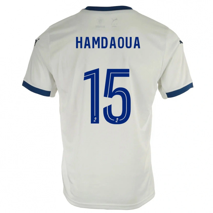 Danxen Damen Noham Hamdaoua #15 Weiß Blau Auswärtstrikot Trikot 2025/26 T-Shirt Österreich