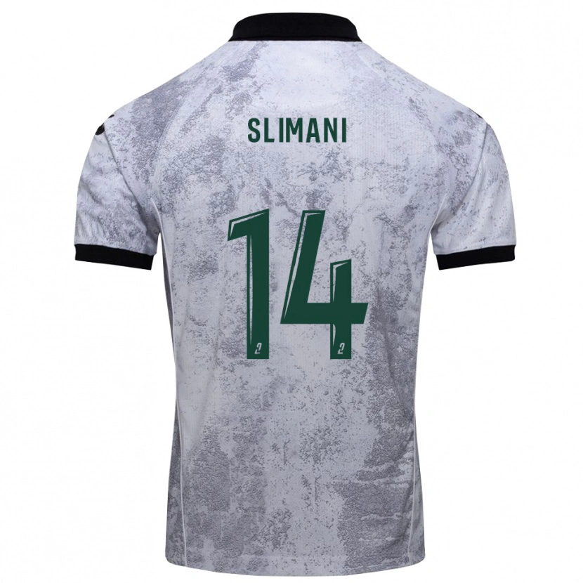 Danxen Damen Rayan Slimani #14 Weiß Schwarz Auswärtstrikot Trikot 2025/26 T-Shirt Österreich