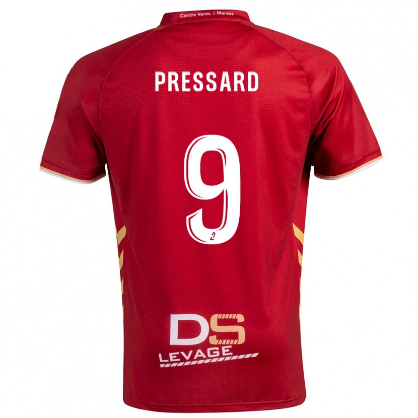 Danxen Damen Alan Pressard #9 Burgunder Gold Auswärtstrikot Trikot 2025/26 T-Shirt Österreich