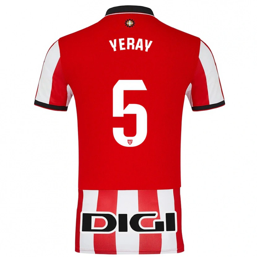 Danxen Kinder Yeray Álvarez #5 Rot Weiß Heimtrikot Trikot 2025/26 T-Shirt Österreich