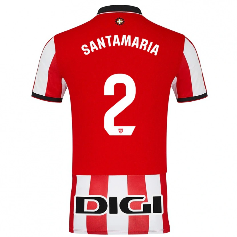 Danxen Kinder Unai Santamaría #2 Rot Weiß Heimtrikot Trikot 2025/26 T-Shirt Österreich