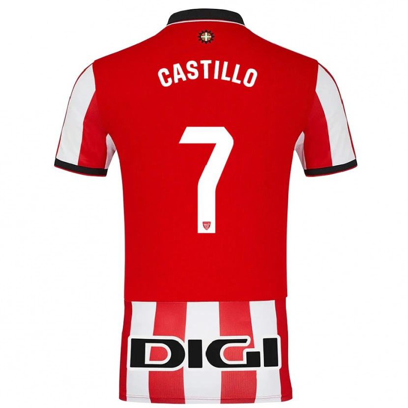 Danxen Kinder Unai Castillo #7 Rot Weiß Heimtrikot Trikot 2025/26 T-Shirt Österreich