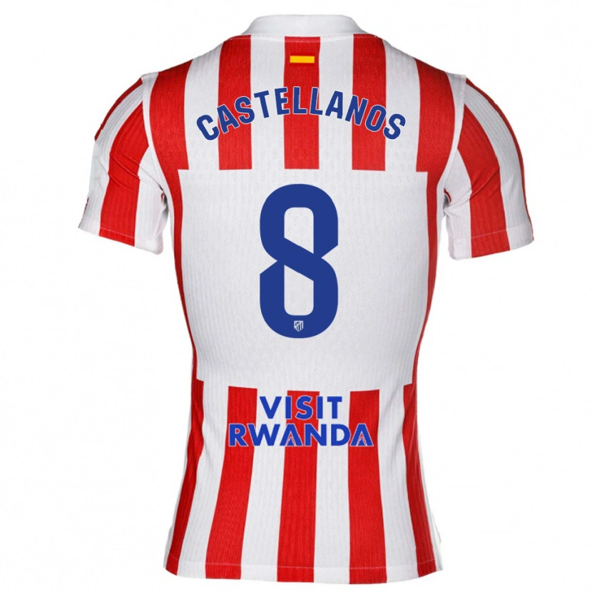 Danxen Kinder Jorge Castellanos #8 Rot Weiß Heimtrikot Trikot 2025/26 T-Shirt Österreich