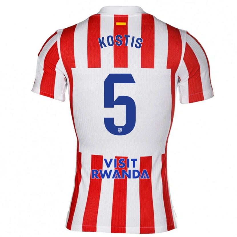 Danxen Kinder Ilias Kostis #5 Rot Weiß Heimtrikot Trikot 2025/26 T-Shirt Österreich