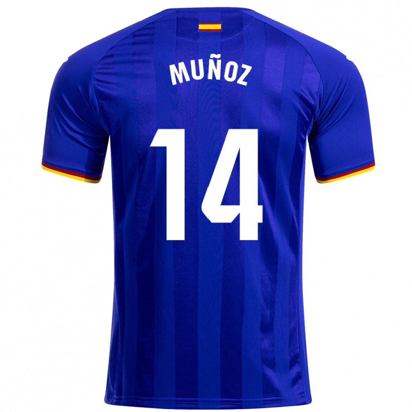 Danxen Kinder Javi Muñoz #14 Blau Rot Gelb Heimtrikot Trikot 2025/26 T-Shirt Österreich