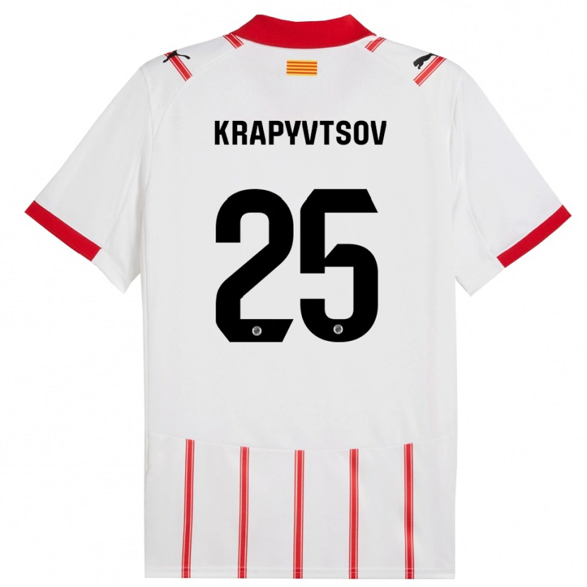 Danxen Kinder Vladyslav Krapyvtsov #25 Weiß Rot Heimtrikot Trikot 2025/26 T-Shirt Österreich