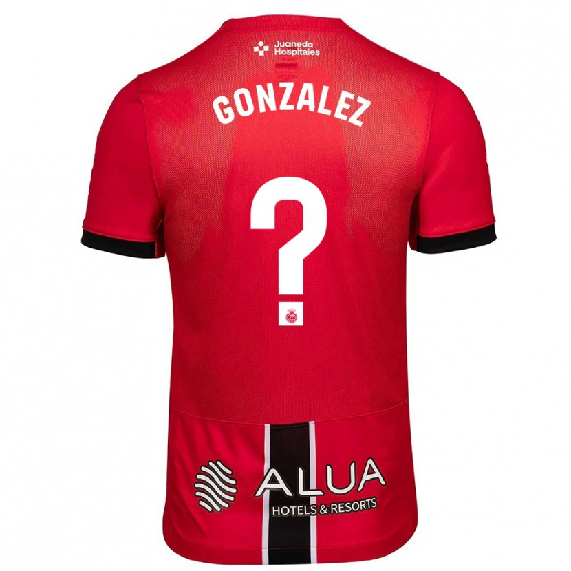 Danxen Kinder Adrià González #0 Rot Schwarz Heimtrikot Trikot 2025/26 T-Shirt Österreich