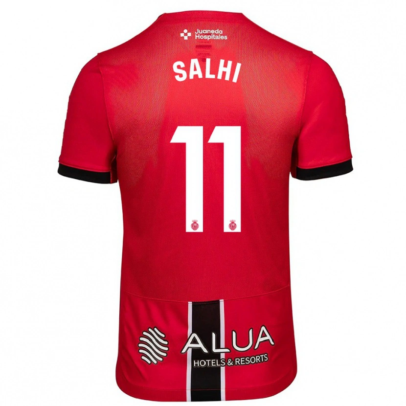 Danxen Kinder Iliesse Salhi #11 Rot Schwarz Heimtrikot Trikot 2025/26 T-Shirt Österreich