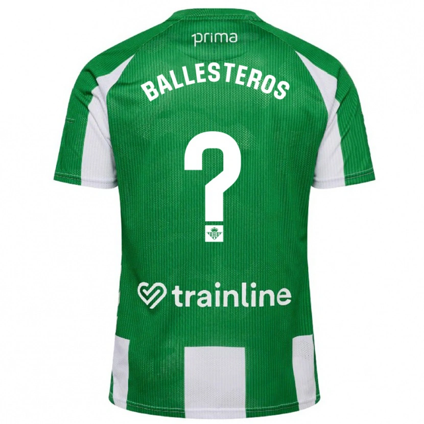 Danxen Kinder Gonzalo Ballesteros #0 Grün Weiß Heimtrikot Trikot 2025/26 T-Shirt Österreich