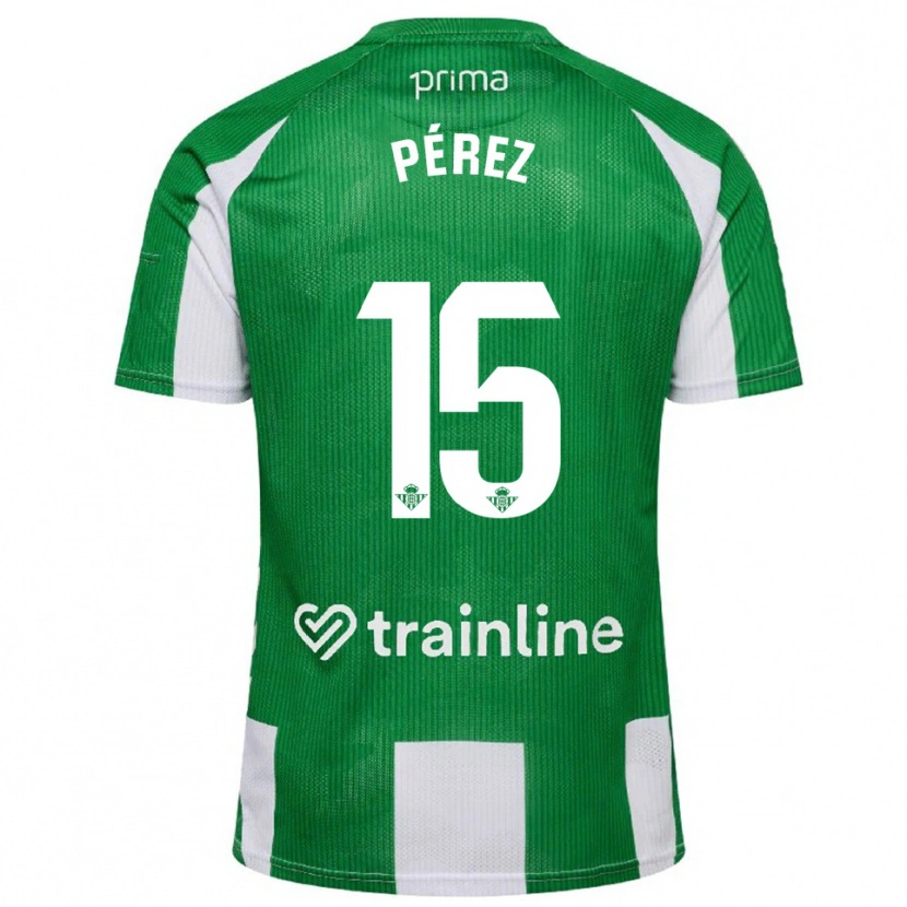 Danxen Kinder Álex Pérez #15 Grün Weiß Heimtrikot Trikot 2025/26 T-Shirt Österreich