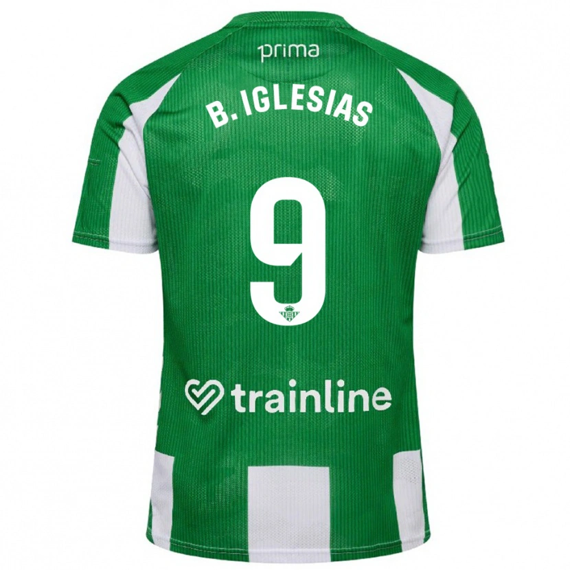 Danxen Kinder Borja Iglesias #9 Grün Weiß Heimtrikot Trikot 2025/26 T-Shirt Österreich