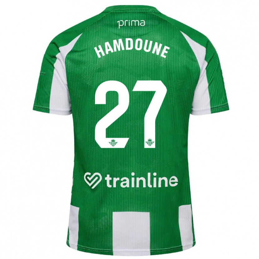 Danxen Kinder Mohamed Hamdoune #27 Grün Weiß Heimtrikot Trikot 2025/26 T-Shirt Österreich