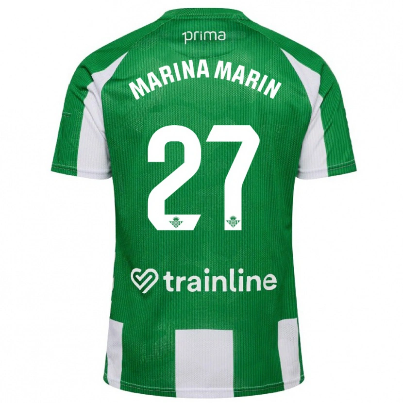 Danxen Kinder Marina Marín #27 Grün Weiß Heimtrikot Trikot 2025/26 T-Shirt Österreich