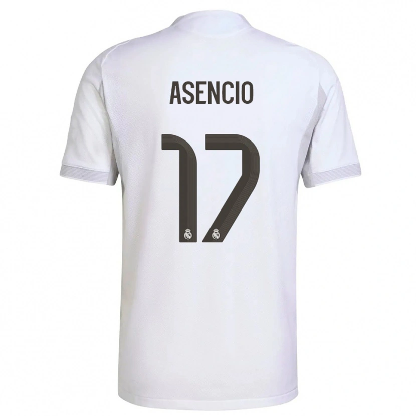 Danxen Kinder Raúl Asencio #17 Weiß Gelb Heimtrikot Trikot 2025/26 T-Shirt Österreich
