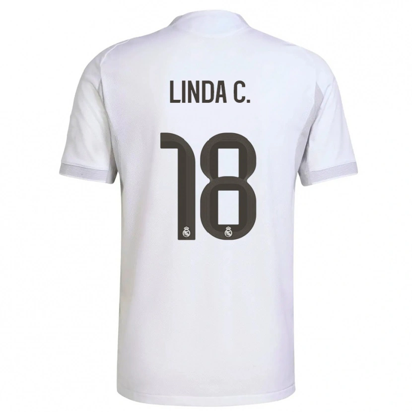 Danxen Kinder Linda Caicedo #18 Weiß Gelb Heimtrikot Trikot 2025/26 T-Shirt Österreich