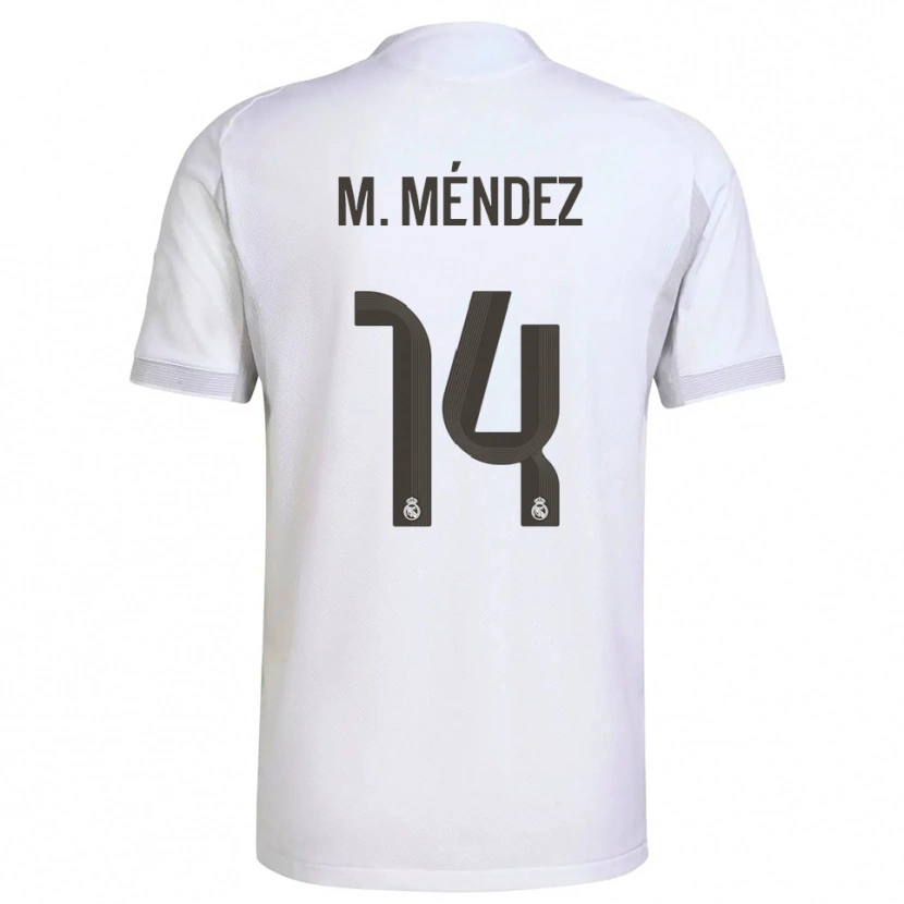 Danxen Kinder María Méndez #14 Weiß Gelb Heimtrikot Trikot 2025/26 T-Shirt Österreich