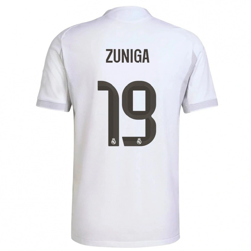 Danxen Kinder Loren Zúñiga #19 Weiß Gelb Heimtrikot Trikot 2025/26 T-Shirt Österreich