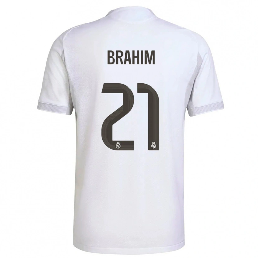 Danxen Kinder Brahim Díaz #21 Weiß Gelb Heimtrikot Trikot 2025/26 T-Shirt Österreich