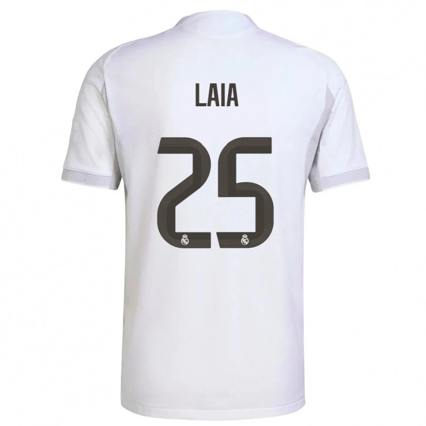 Danxen Kinder Laia López De La Morena #25 Weiß Gelb Heimtrikot Trikot 2025/26 T-Shirt Österreich