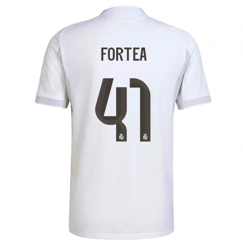 Danxen Kinder Jesús Fortea #41 Weiß Gelb Heimtrikot Trikot 2025/26 T-Shirt Österreich
