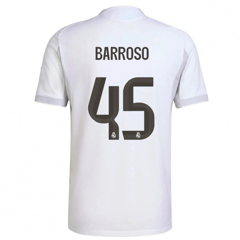 Danxen Kinder Jaime Barroso #45 Weiß Gelb Heimtrikot Trikot 2025/26 T-Shirt Österreich