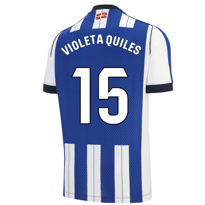 Danxen Kinder Violeta Quiles #15 Blau Weiß Heimtrikot Trikot 2025/26 T-Shirt Österreich