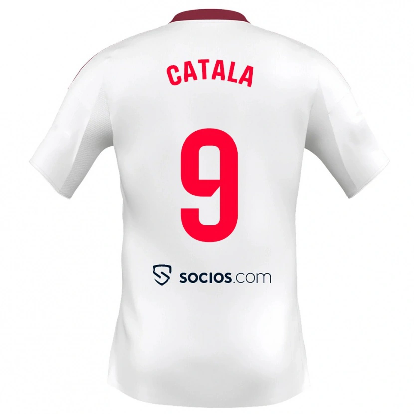 Danxen Kinder Rubén Catalá #9 Weiß Rot Heimtrikot Trikot 2025/26 T-Shirt Österreich