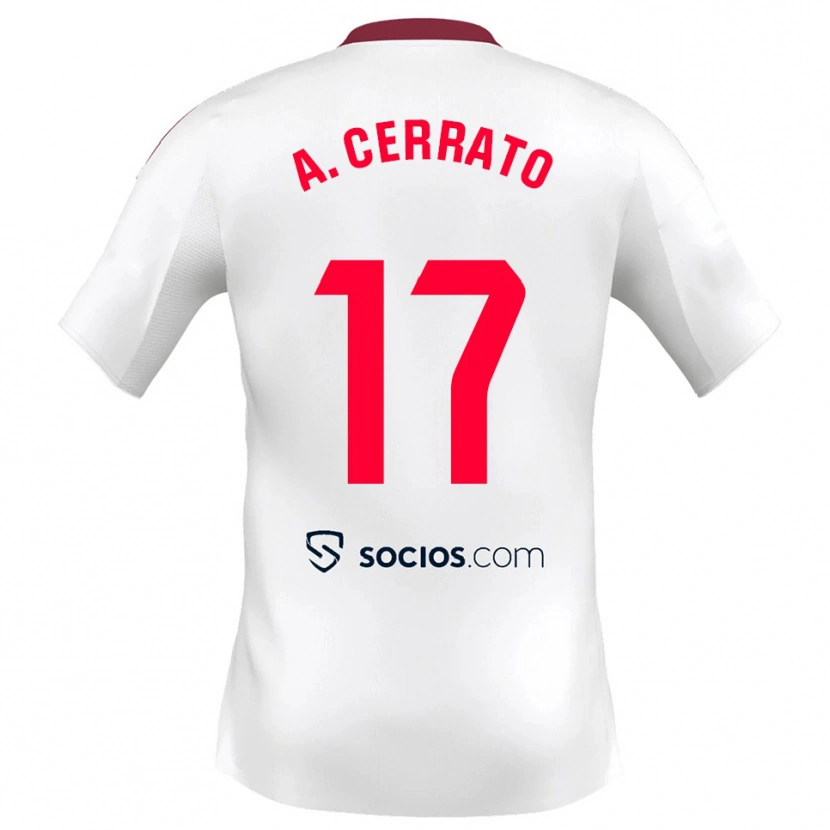 Danxen Kinder Alba Cerrato Izquierdo #17 Weiß Rot Heimtrikot Trikot 2025/26 T-Shirt Österreich