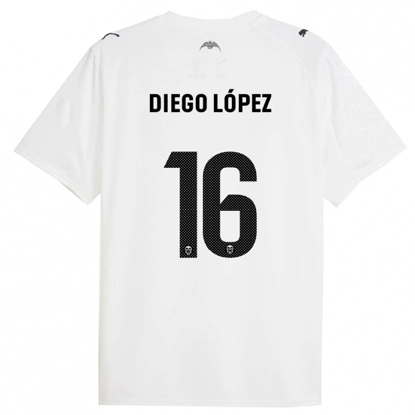 Danxen Kinder Diego López #16 Weiß Schwarz Heimtrikot Trikot 2025/26 T-Shirt Österreich