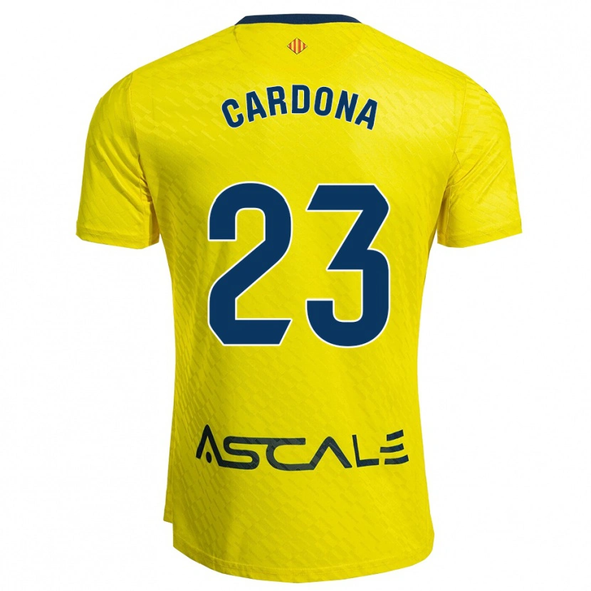 Danxen Kinder Sergi Cardona #23 Gelb Marine Heimtrikot Trikot 2025/26 T-Shirt Österreich