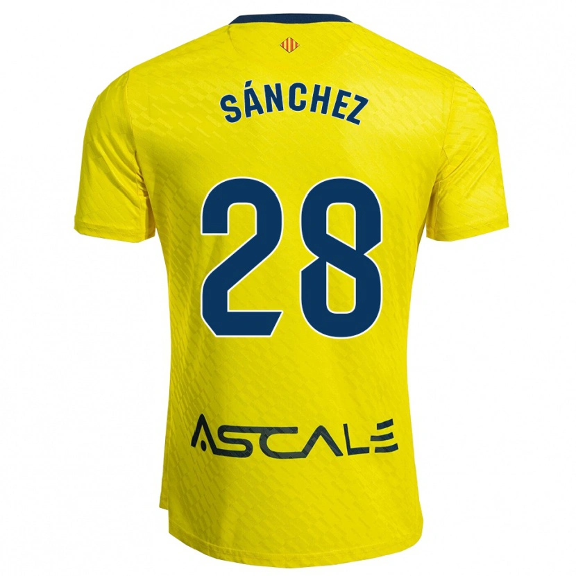 Danxen Kinder Joel Sánchez #28 Gelb Marine Heimtrikot Trikot 2025/26 T-Shirt Österreich