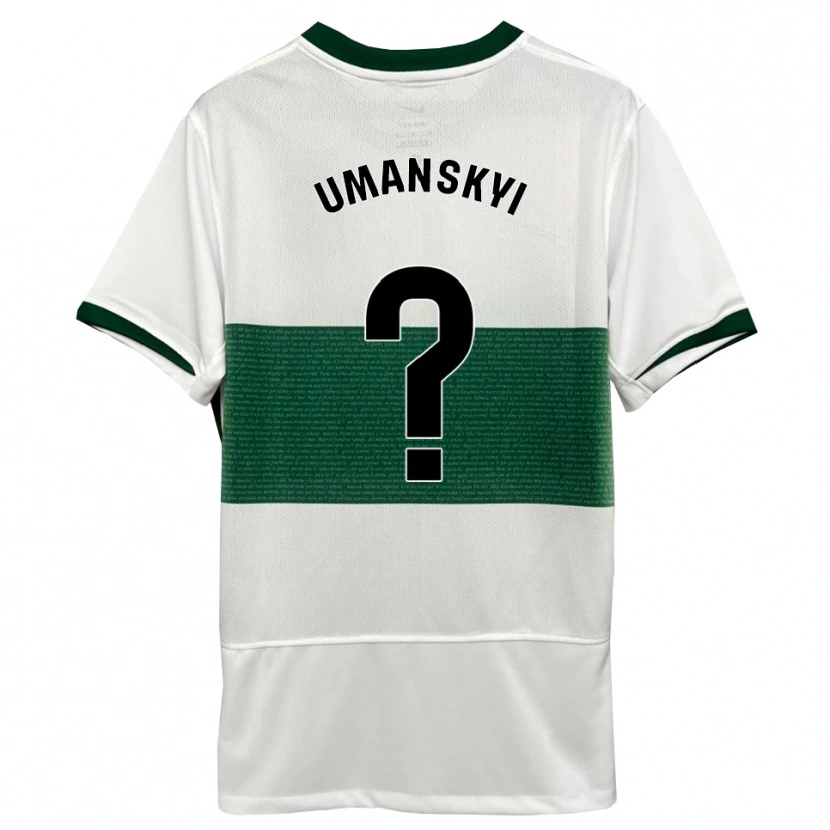 Danxen Kinder Volodymyr Umanskyi #0 Weiß Grün Heimtrikot Trikot 2025/26 T-Shirt Österreich