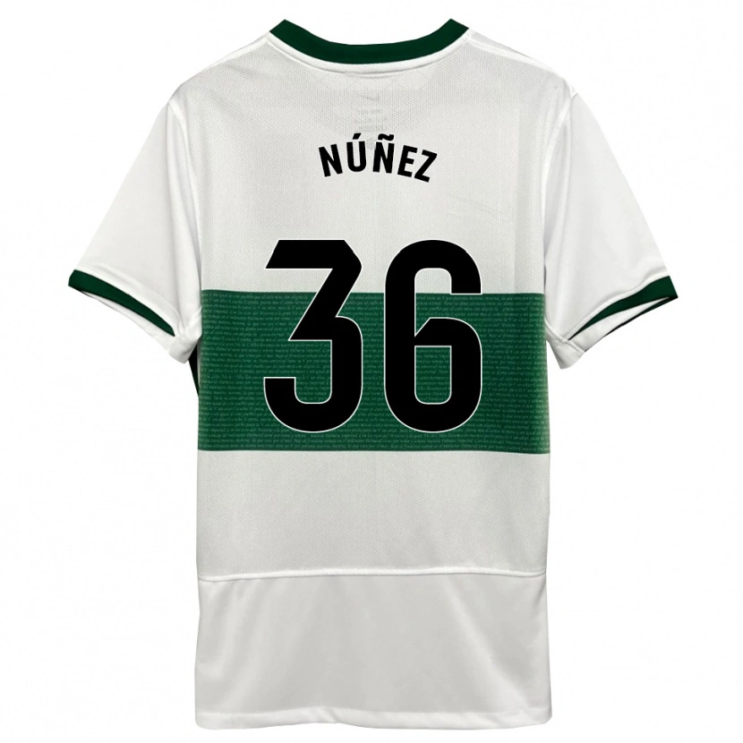 Danxen Kinder Rafa Núñez #36 Weiß Grün Heimtrikot Trikot 2025/26 T-Shirt Österreich
