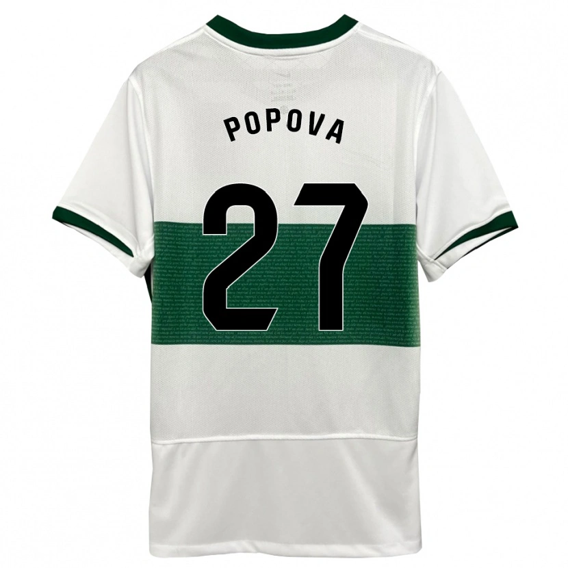Danxen Kinder Ángela Popova Fedorova #27 Weiß Grün Heimtrikot Trikot 2025/26 T-Shirt Österreich
