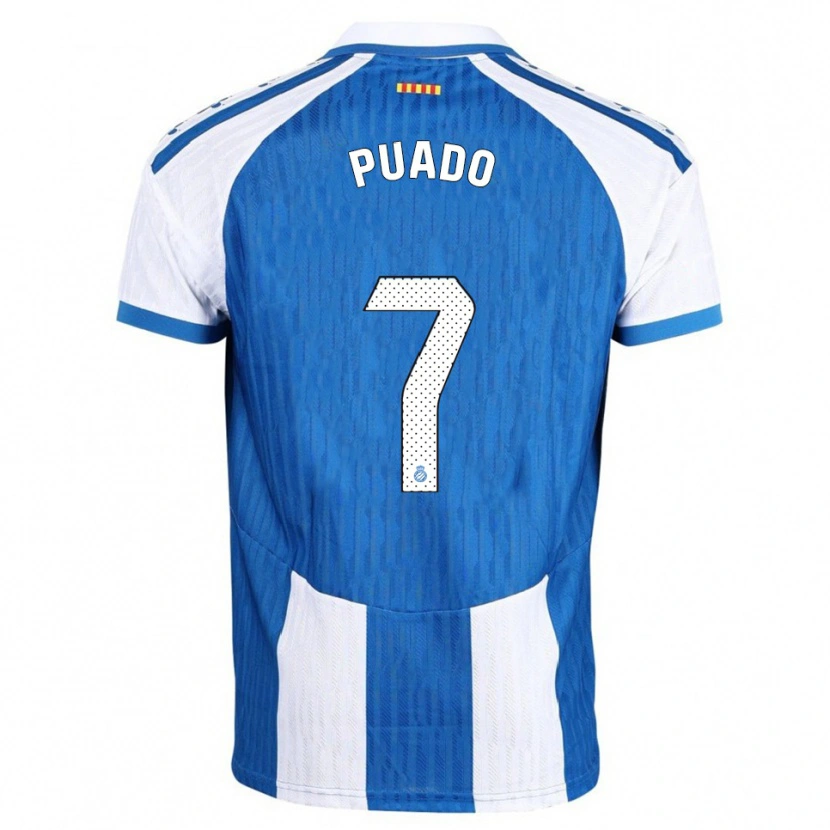 Danxen Kinder Javi Puado #7 Blau Weiß Heimtrikot Trikot 2025/26 T-Shirt Österreich