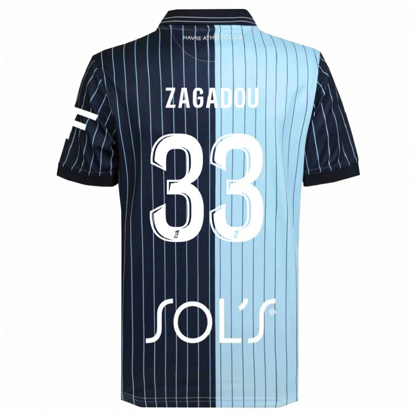 Danxen Kinder Stephan Zagadou #33 Marine Himmelblau Heimtrikot Trikot 2025/26 T-Shirt Österreich