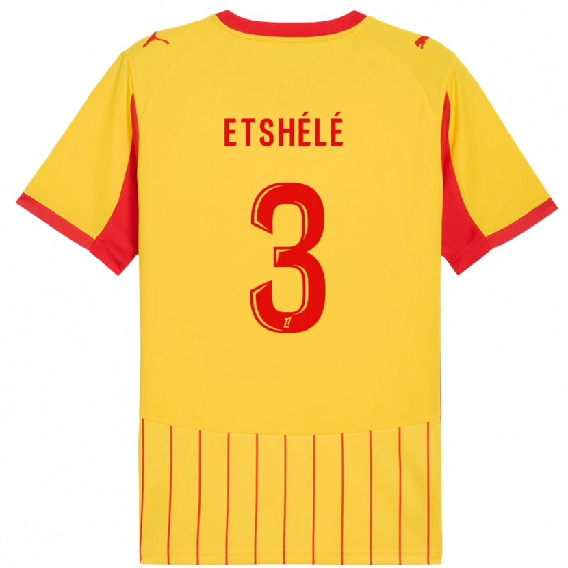 Danxen Kinder Pitshou Etshélé #3 Gelb Rot Heimtrikot Trikot 2025/26 T-Shirt Österreich