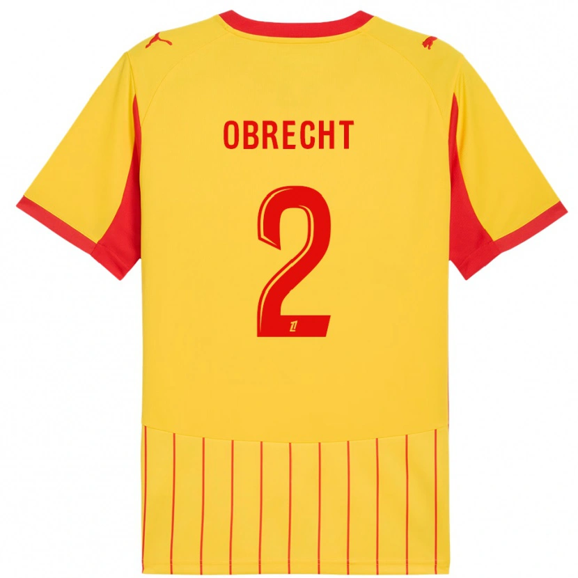 Danxen Kinder Laura Obrecht #2 Gelb Rot Heimtrikot Trikot 2025/26 T-Shirt Österreich