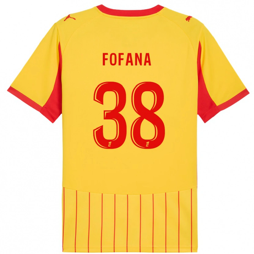 Danxen Kinder Rayan Fofana #38 Gelb Rot Heimtrikot Trikot 2025/26 T-Shirt Österreich