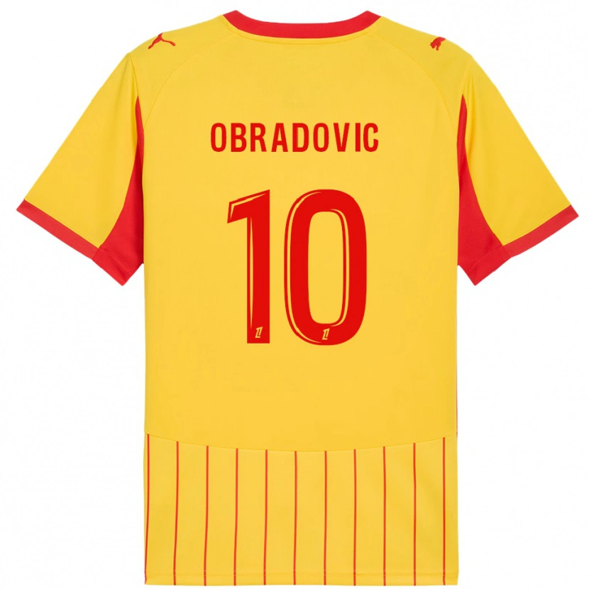 Danxen Kinder Ognjen Obradovic #10 Gelb Rot Heimtrikot Trikot 2025/26 T-Shirt Österreich