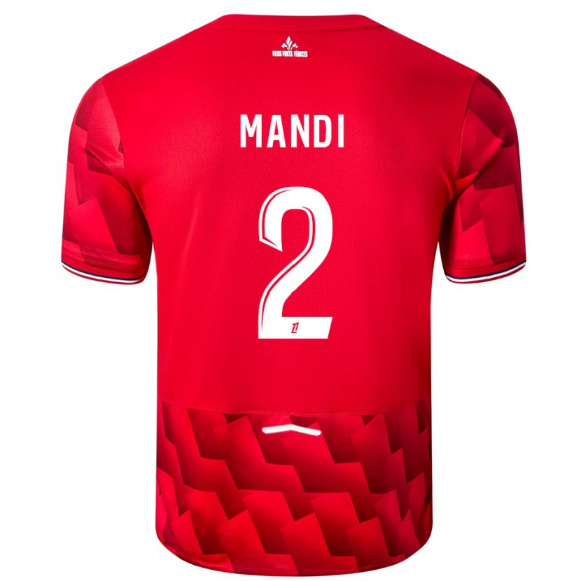 Danxen Kinder Aïssa Mandi #2 Rot Weiß Heimtrikot Trikot 2025/26 T-Shirt Österreich